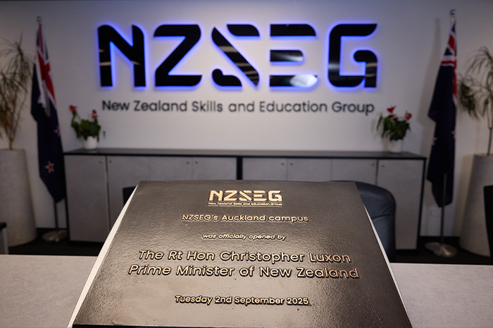 NZSEG's plaque commemorates the grand opening